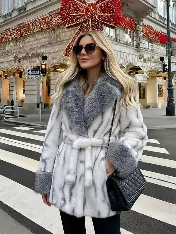 Luxury Belted Faux Fur Coat